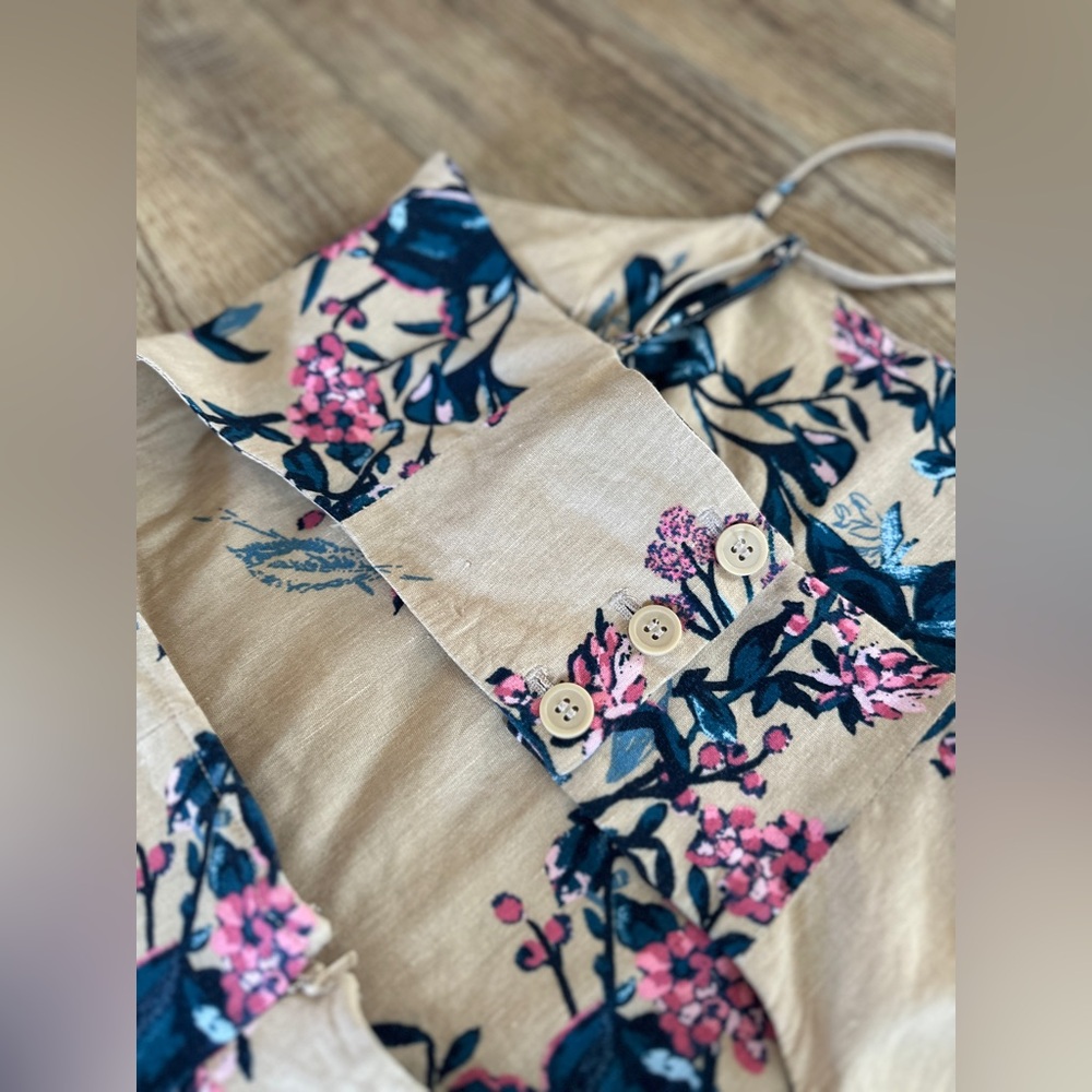 LEITH Cropped Linen Floral Jumpsuit | S - Picture 10 of 14